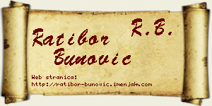 Ratibor Bunović vizit kartica